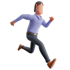 Businessman running 3d illustration