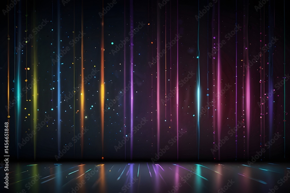 Poster abstract colorful backdrop design features bright rainbow waves and glowing lines for a digital and 