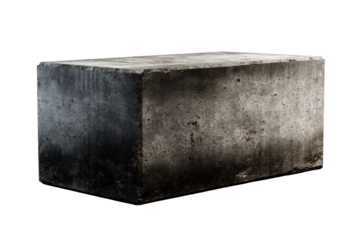 Concrete block on white background for construction and design use