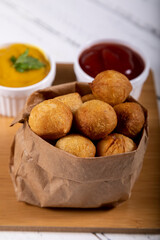 Brazilian snacks, stuffed fried balls