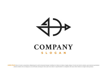 letter b d arrow minimal logo