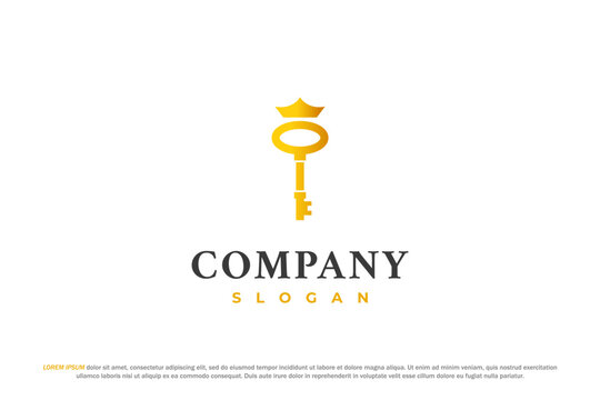 golden key and crown logo