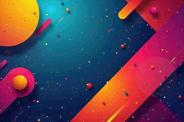 Fototapeta premium Geometric shapes, abstract lines, bold colors, bold, card, triangles