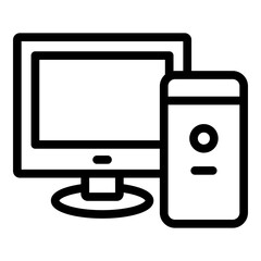 Computer Vector Line Icon Design
