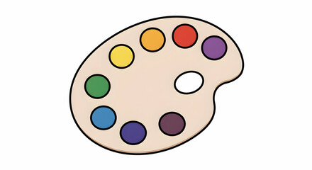 Art Palette with Colorful Paint for Creative Projects