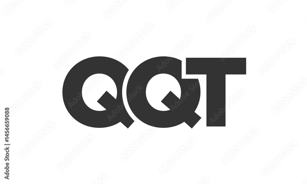 Fototapete QQT logo design template with strong and modern bold text. Initial based vector logotype featuring simple and minimal typography. Trendy company identity.