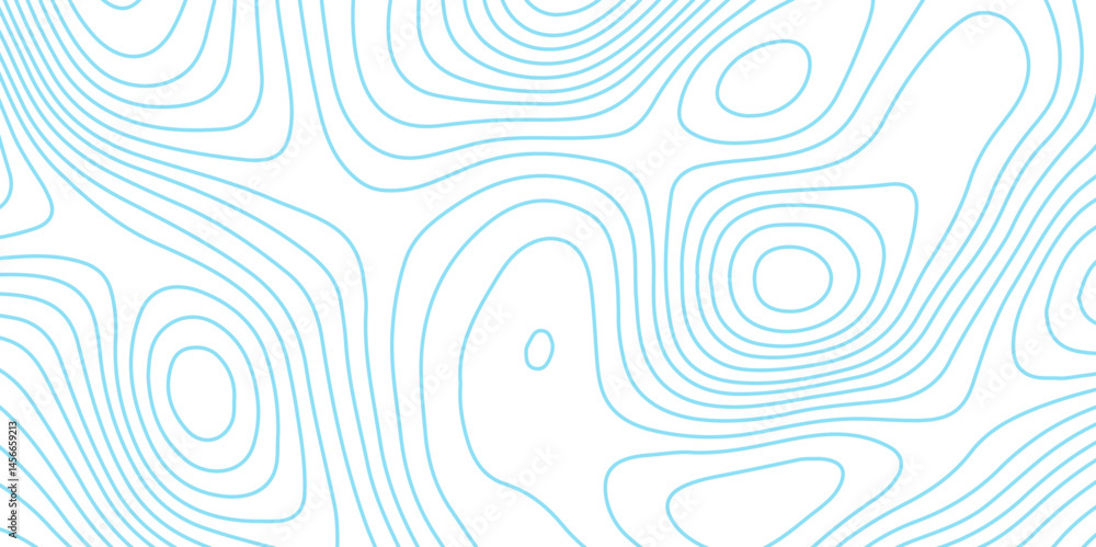 Poster abstract topographic map contour, white background and blue wave lines pattern texture. geographic c