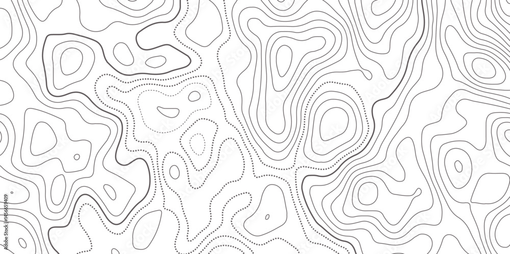 Poster abstract topographic map contour, white background and black wave lines pattern texture. geographic 