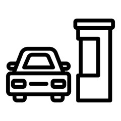 Drive Thru Vector Line Icon Design