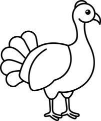 A turkey is shown in a black and white drawing
