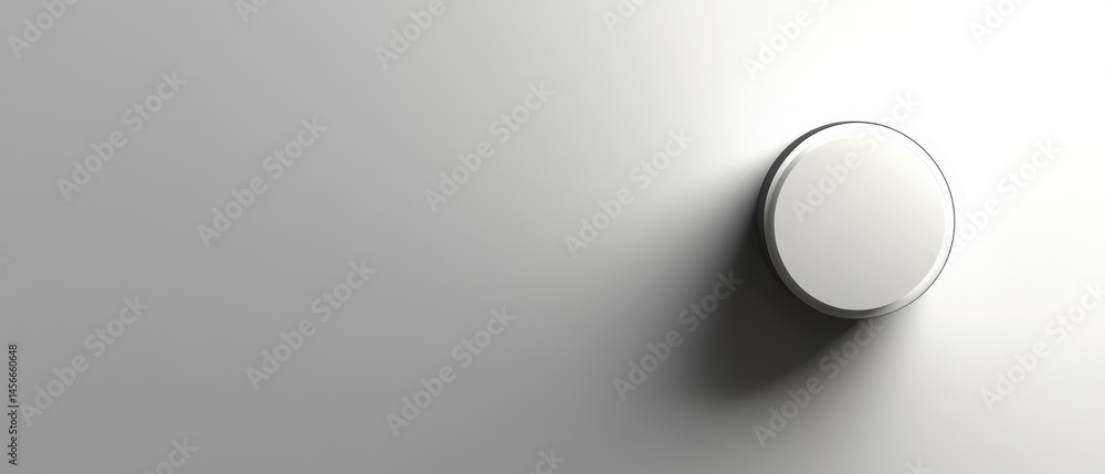 Aufkleber Round Object on a White Background with Shadow and Copy Space for Text or Graphic Design Element