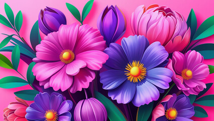 Obraz premium Colorful flower background