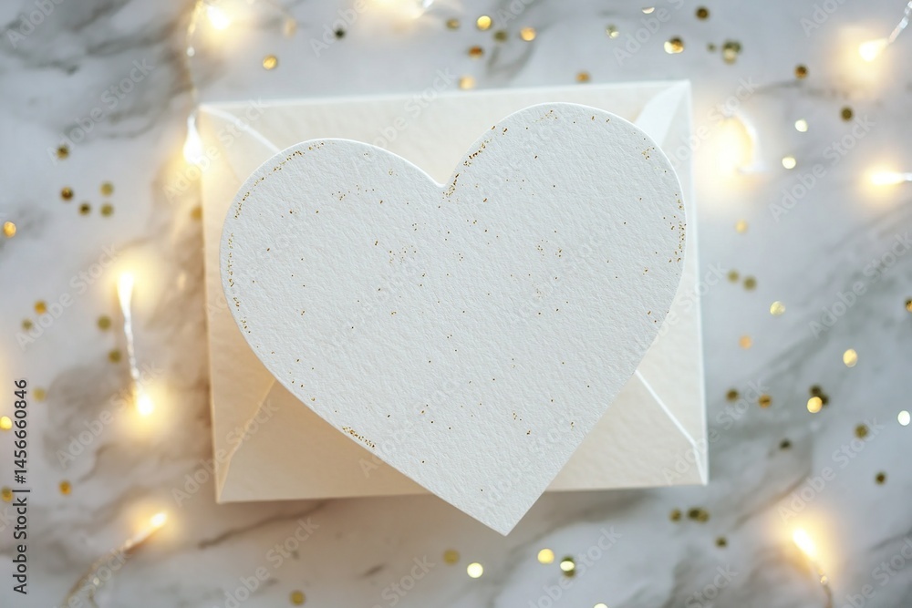 Poster greeting card with floral background and a central heart shape featuring blank space for personalize