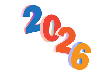 New year 2026 Flat color Dotted Omission logo design Vector illustration