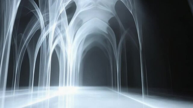 This stunning structure with glowing lines and a transparent dome creates an ethereal vibe.