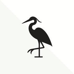 silhouette of heron