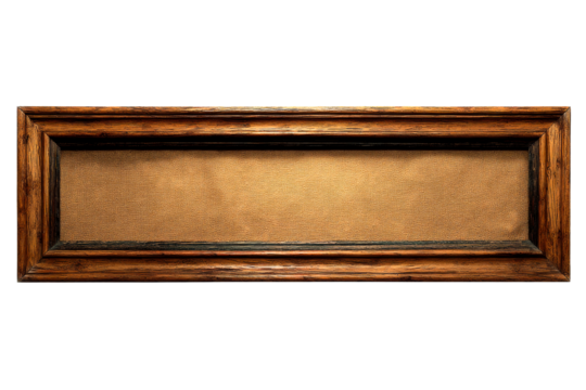 Wooden frame with transparent background for art display