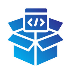 Obraz premium Icon of software package representing code development tools.