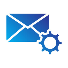 Email envelope with gear representing email configuration or automation.