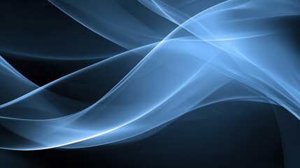 Obraz premium Abstract blue wave design on dark background creating a sense of movement and flow in a modern style
