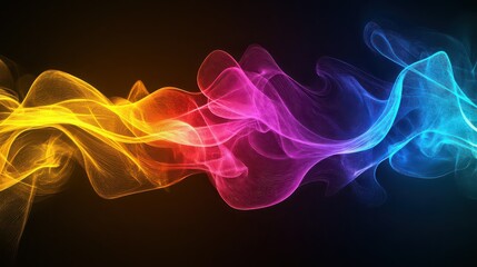 Obraz premium Color waves pulsing in and out of a dark background. 