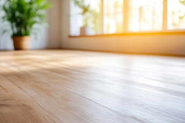Wooden floor texture in bright interior space
