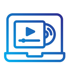 Laptop playing media representing video integration in web development.