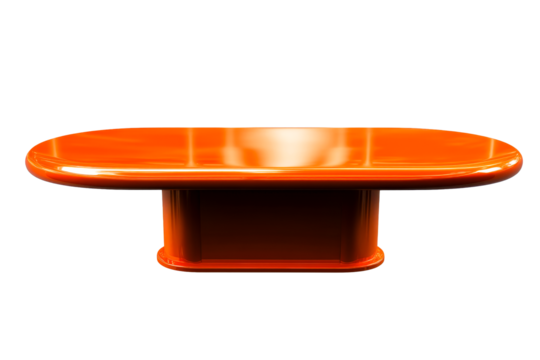 Modern orange table with smooth finish and sleek design - Powered by Adobe