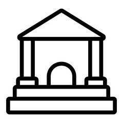 Bank Vector Line Icon Design