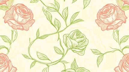 Delicate Rose Pattern on Light Background