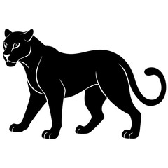 Panther vector silhouette illustration isolated on white background