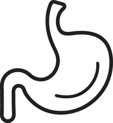 black and white vector illustration of a Stomach