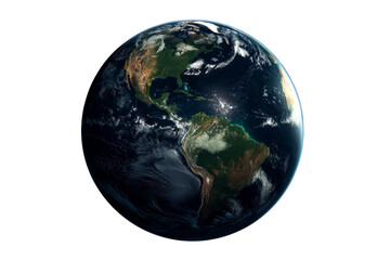 Fototapeta premium Detailed view of the Earth with a focus on the Americas