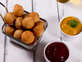 Brazilian snacks, stuffed fried balls