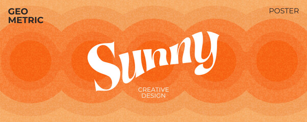 Creative concept of summer bright cover, card or horizontal poster in minimal style for corporate identity, branding, social media ads, promo. Modern design template in trendy retro geometric style © Tanya Shulga