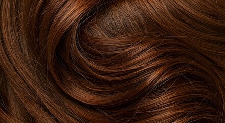Fototapeta premium Detailed view of flowing, wavy dark brown hair, displaying natural texture and highlights beautifully.
