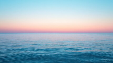 Obraz premium Cool baby blue fading into a delicate blush pink sky, creating a serene and tranquil atmosphere