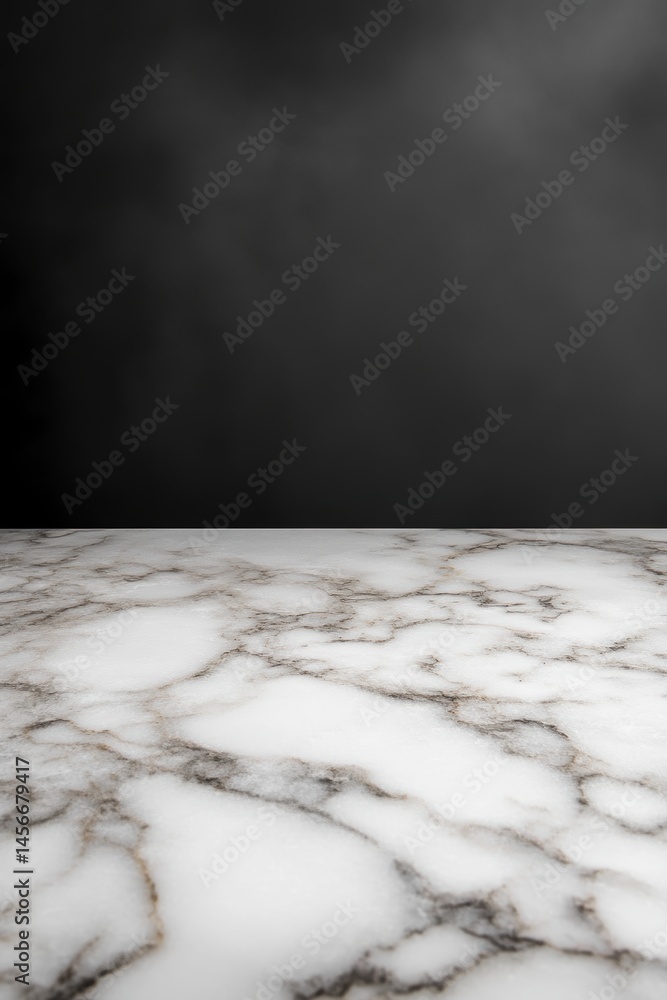 Poster elegant marble surface displaying product against dark background studio shot close up view