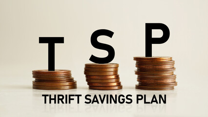 Thrift savings plan TSP is shown as business and financial concept