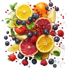 Radiant Crisp Creation XIX Dynamic Mix of Citrus Ber Isolated on Transparent Background