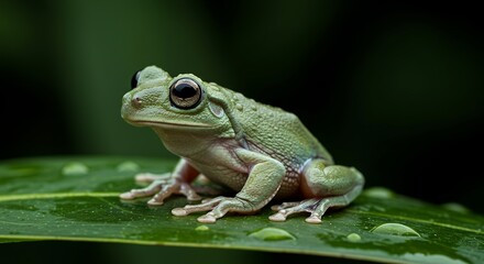 Obraz premium Frog on leaf