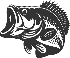Vector silhouette of a crappie fish