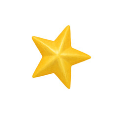 Obraz premium Isolated glossy yellow starfruit falling gracefully