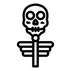 Skeleton Vector Line Icon Design