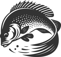 Vector silhouette of a crappie fish