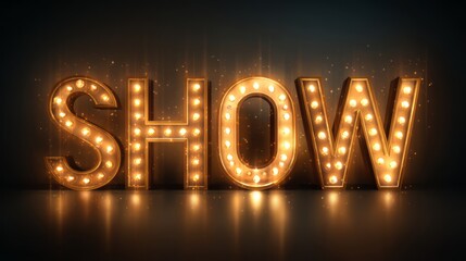 illuminated show word sign.