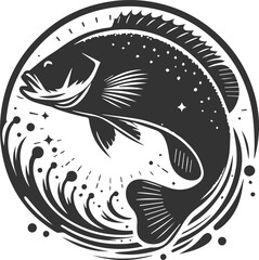 Vector silhouette of a crappie fish