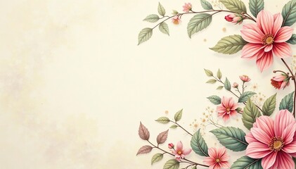 Subtle floral damask in muted tones on cream background, damask pattern, decor, design