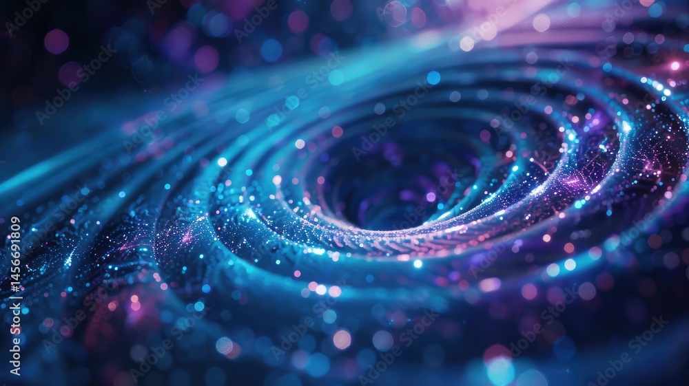 Poster explore a captivating abstract blue spiral pattern that evokes the mysteries of space. this vibrant 