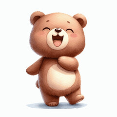 Watercolor Wilderness Joy bear laughs and is happy isolated vector illustration svg